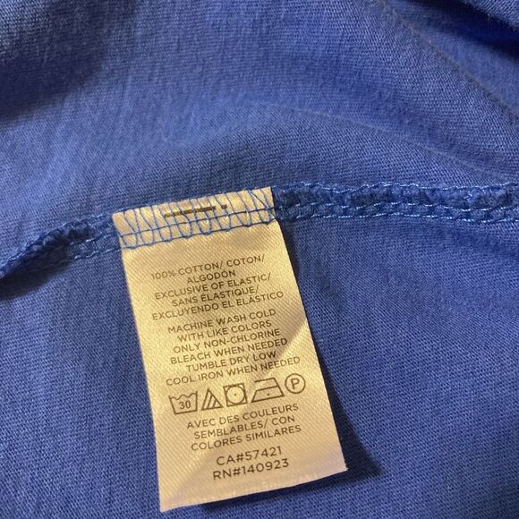 Ann Taylor LOFT Royal Blue Relaxed Muscle Tee Cinched Shoulder Cotton Size Small - Picture 8 of 10